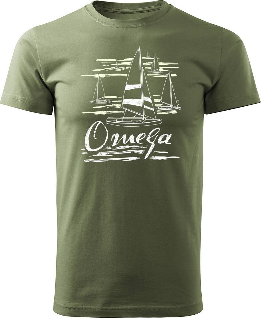Topslang Koszulka żeglarska dla żeglarza z jachtem żaglówką sailing jacht omega męska khaki REGULAR XXL