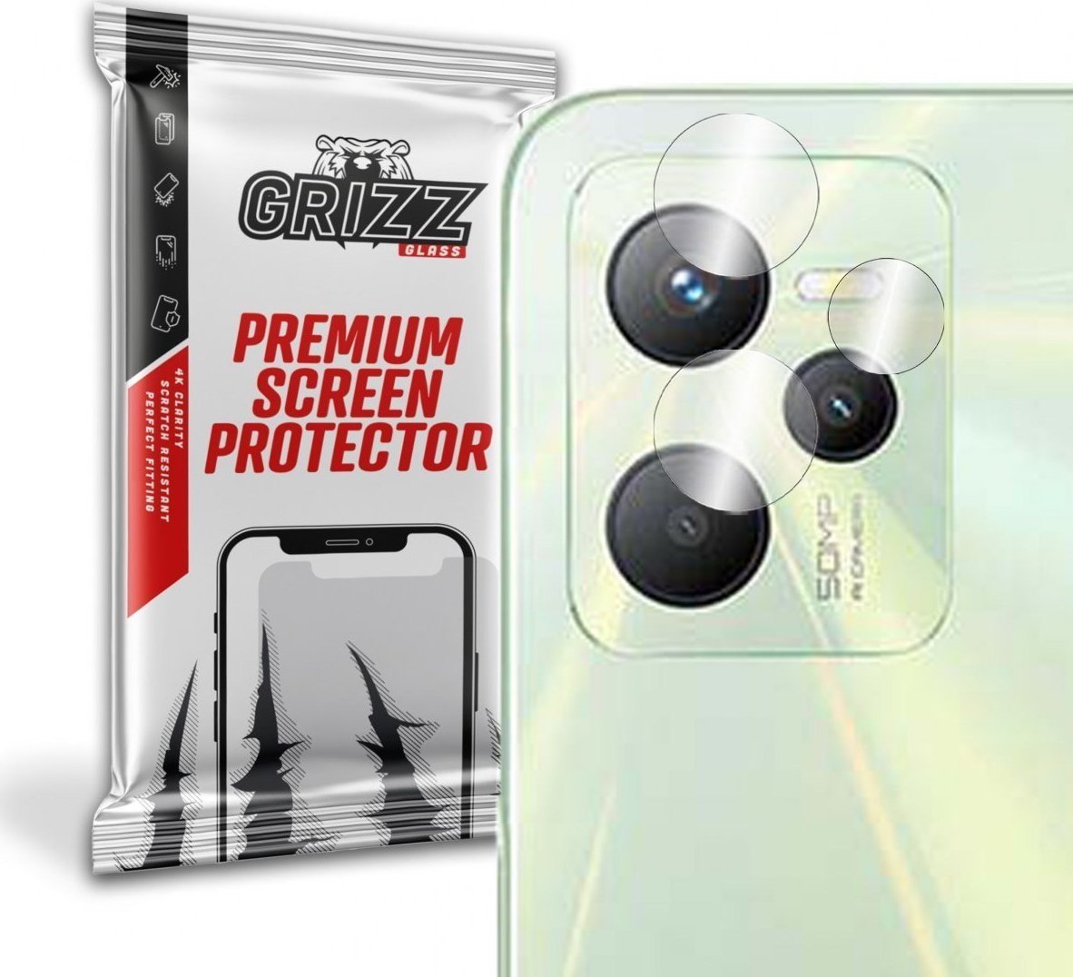 GrizzGlass Szkło hybrydowe na aparat Grizz Realme C35