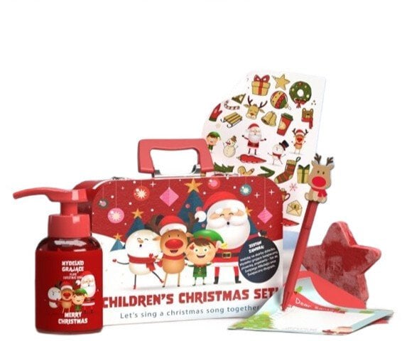 HiSkin Children's Christmas Set grające mydełko 200ml + świąteczna skarpeta na prezenty 1szt + naklejki świąteczne 1szt +