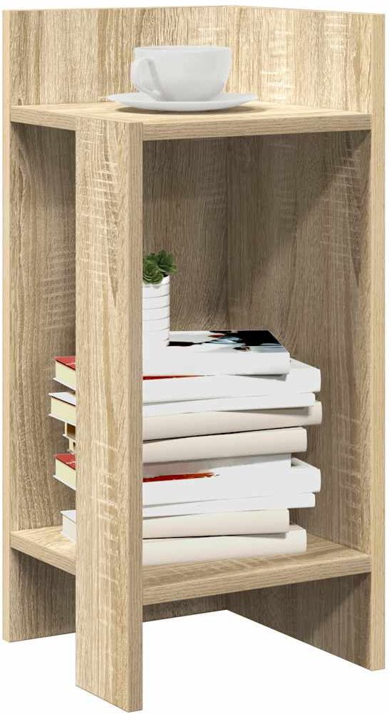 vidaXL Stolik boczny z półką, dąb sonoma, 25,5x27x60 cm