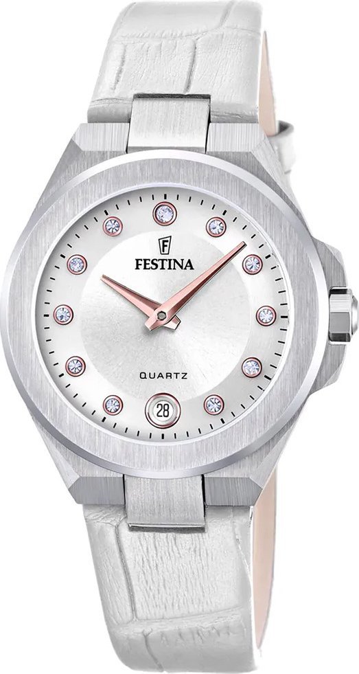 Zegarek damski Festina F20701-1 CYRKONIE biały