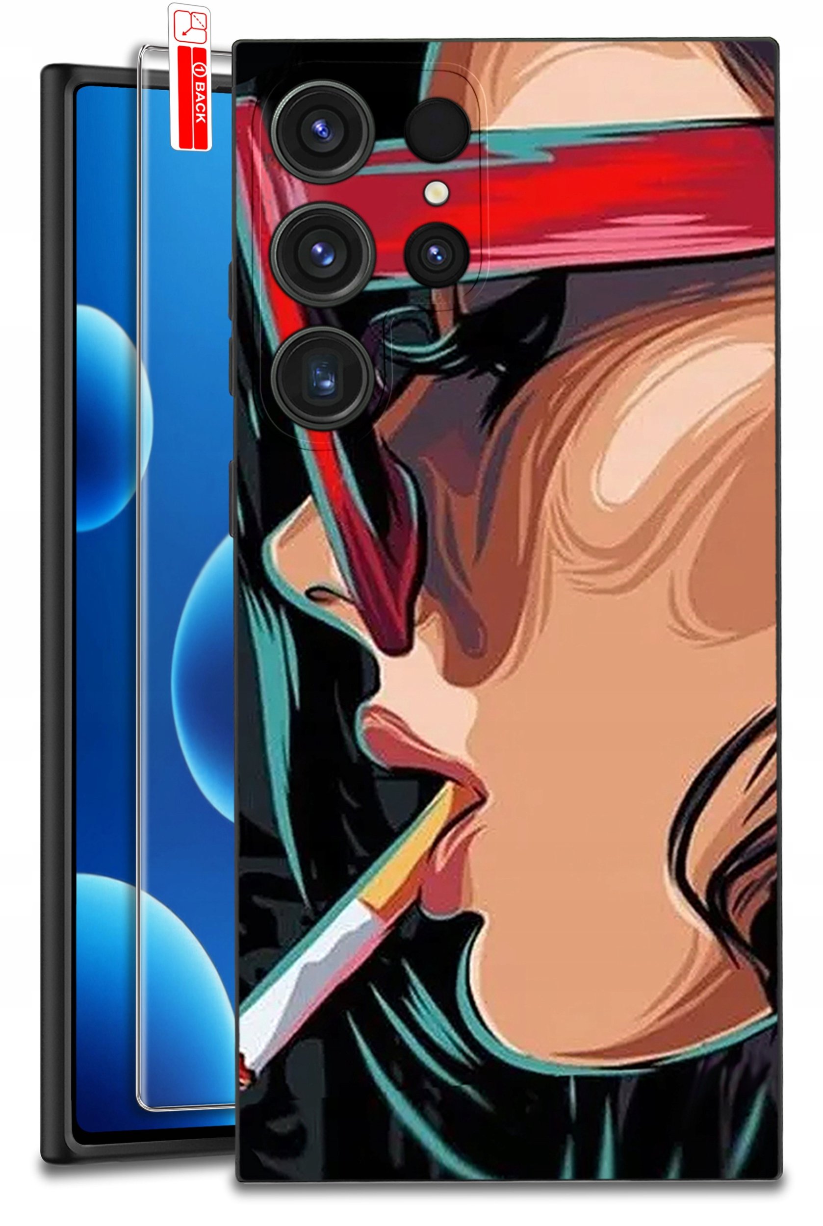 ETUI do Samsung Galaxy S24 Ultra | WZORY | SILIKONOWE MATT CASE + SZKŁO 9H