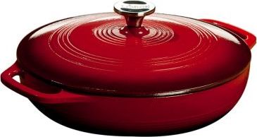 Lodge Garnek żeliwny emaliowany - czerwony 3,5L / Lodge