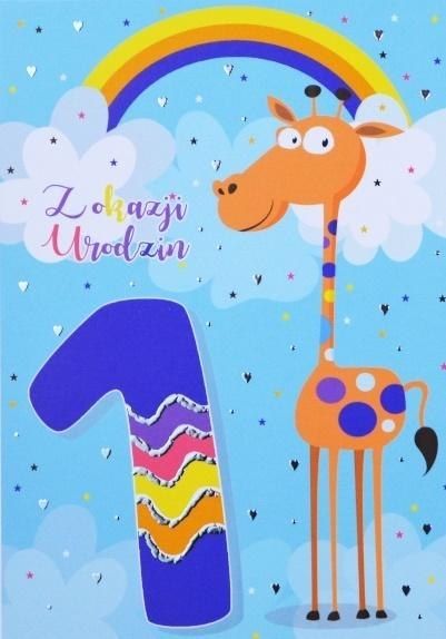 Trend Karnet B6 roczek niebieski żyrafa silver