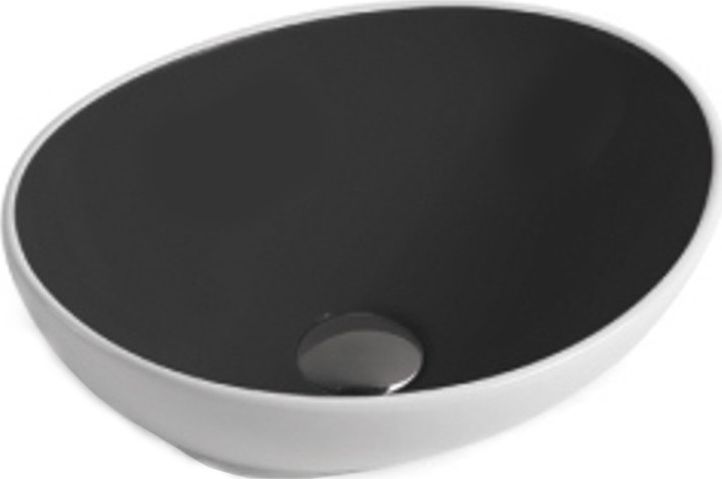 Umywalka Mexen Mexen Elza umywalka nablatowa 40 x 33 cm czarna/biała - 21014077