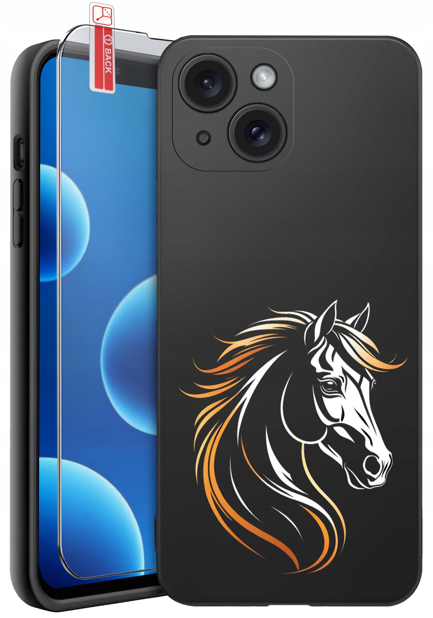 ETUI do iPhone 13 | 14 | WZORY | SILIKONOWE MATT CASE + SZKŁO 9H