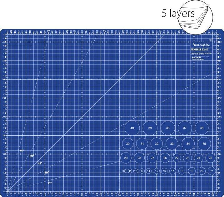 TEXI Mata podkładowa, samoregenerująca, dwustronna, granatowa, 60x45 cm Texi Blue 60X45