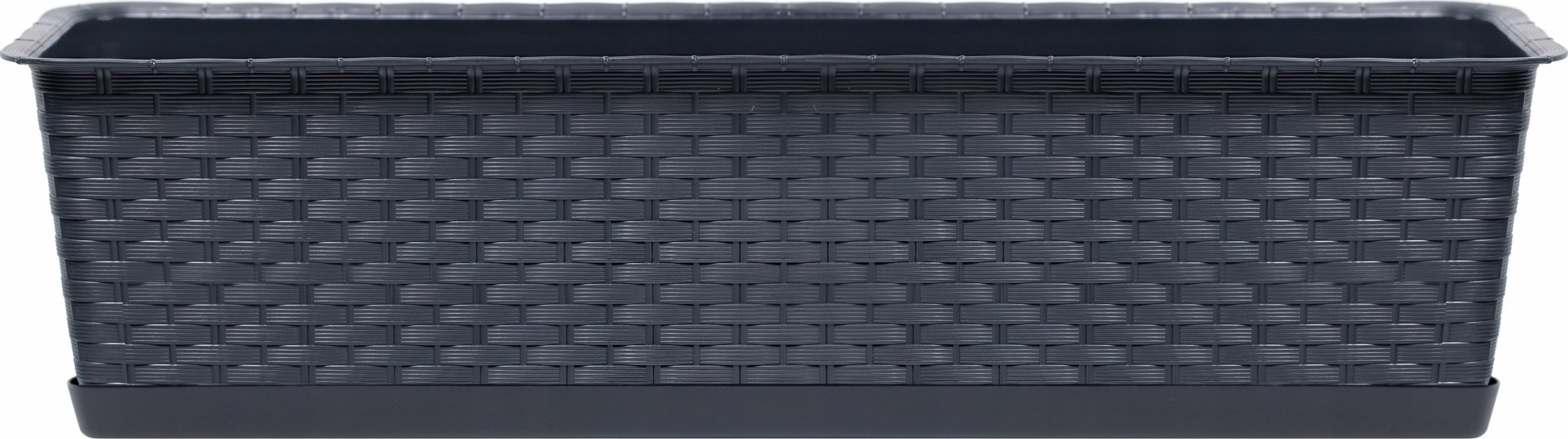 Prosperplast Skrzynka balkonowa RATOLLA SET ISR600P-S433, Doniczka prostokątna 59x17 cm, Kolor Antracyt, Prosperplast