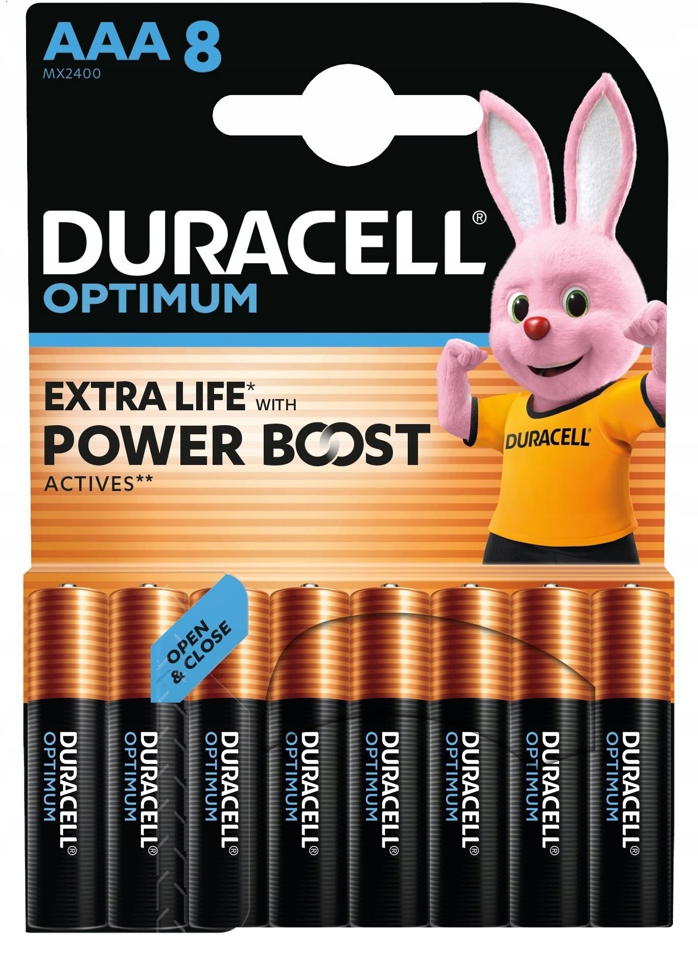 Batteries DURACELL OPTIMUM EXTRA LIFE, AAA, 8 pcs