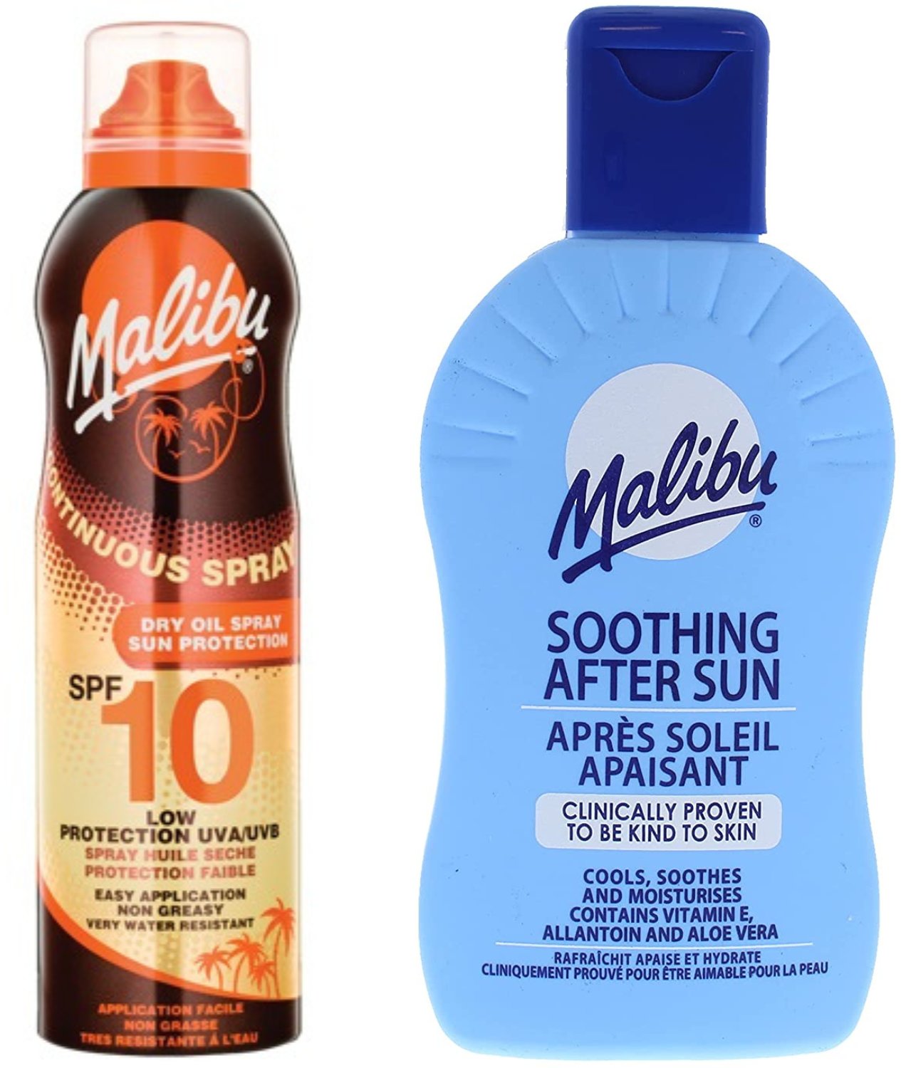 Malibu Suchy Olejek W Aerozolu SPF10 175ml + Balsam Po Opalaniu 200ml