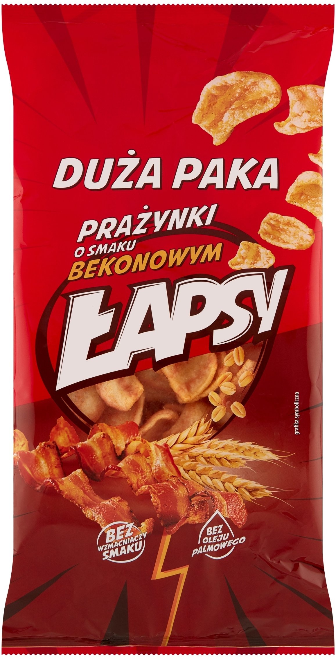 Łapsy Prażynki o smaku bekonowym 120 g x 16 sztuk