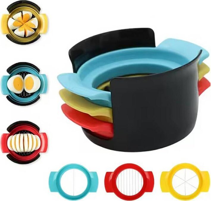 Aptel KRAJALNICA do jajek 3w1 kształty połówki plasterki kwiaty DA231