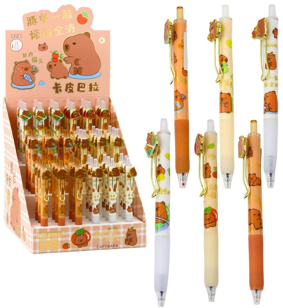 Długopis Żelowy Kapibara Niebieski Tusz 0.5mm 14cm Mix