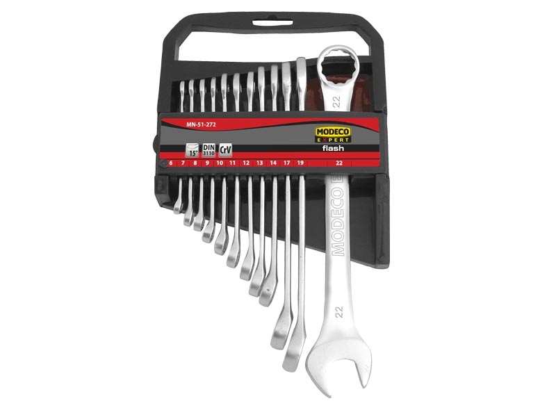 Modeco Zestaw kluczy płasko-oczkowych 6-22mm 12szt. (MN-51-272)