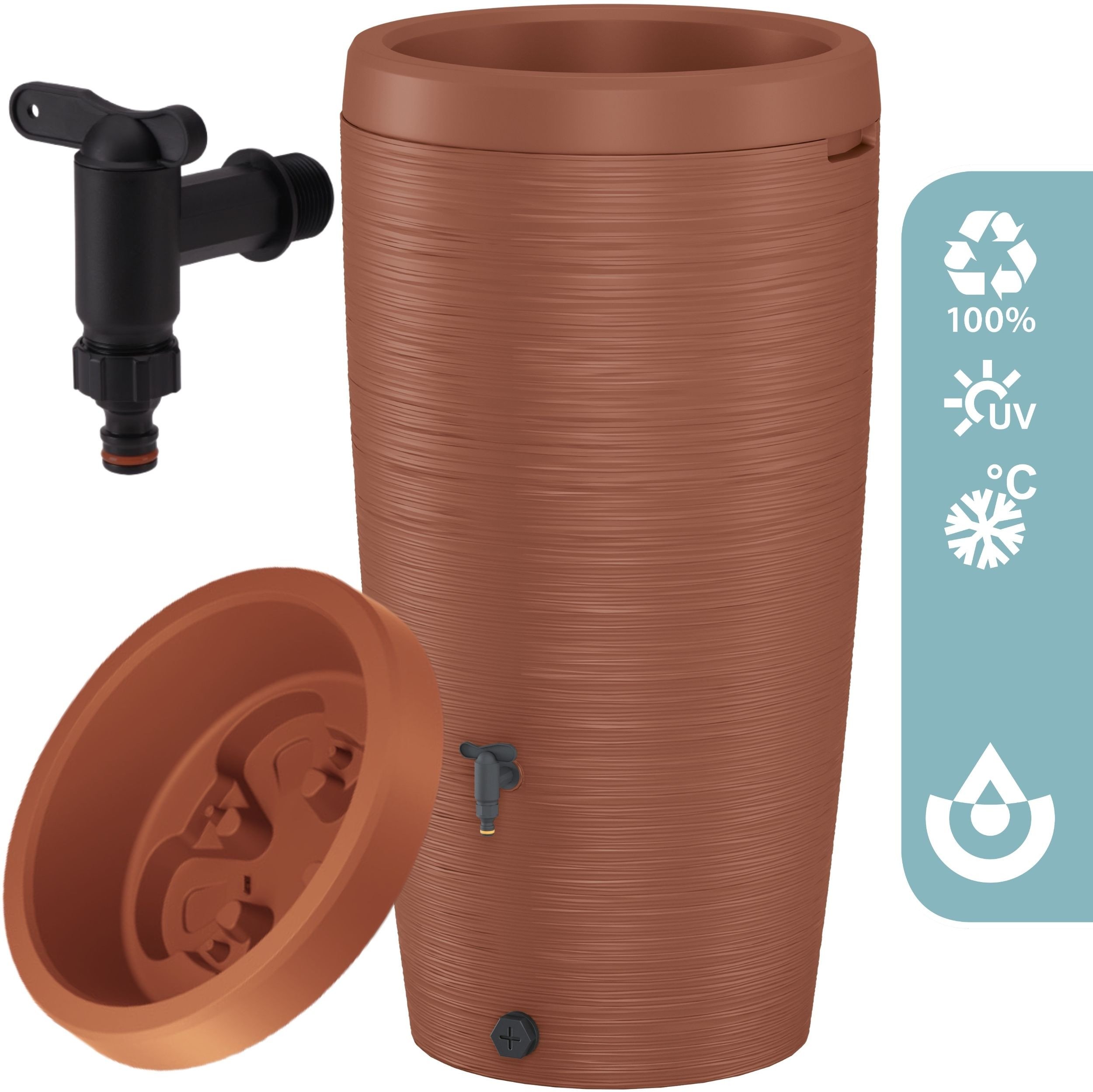 Zbiornik na deszczówkę Gobi 240l Beczka na wodę + Kranik 3/4