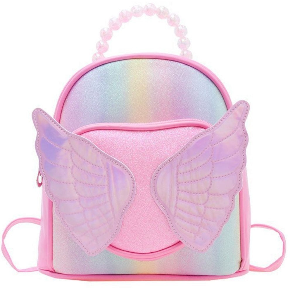 Plecak Dziecięcy Błyszczący Skrzydła Perełki Różowy 22cm