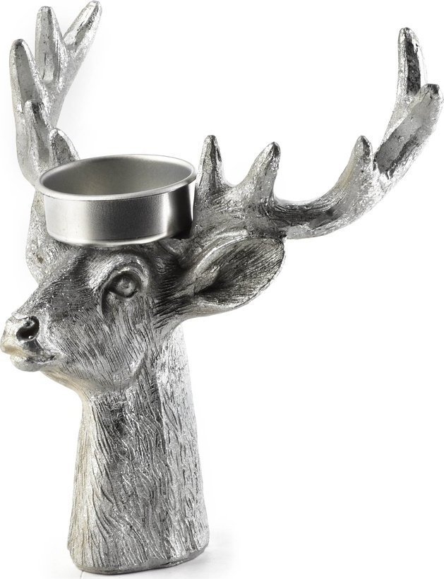 Lumarko Figura Świecznik H14x14x7cm Srebrny