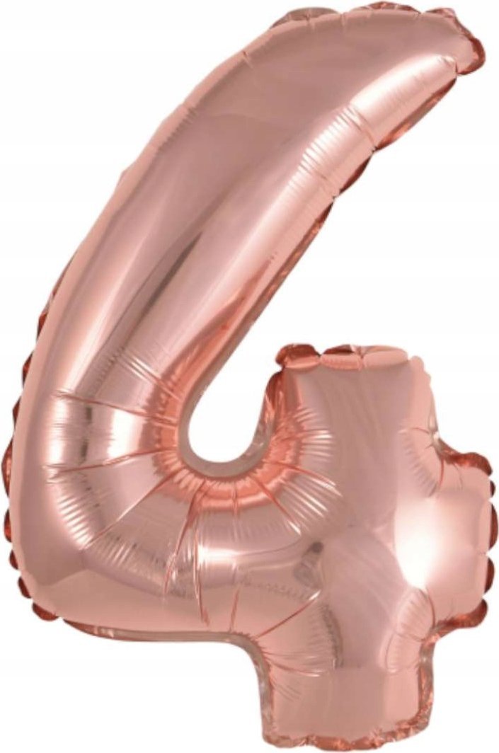AMSCAN Balon foliowy mini cyfra 4 różowe złoto 32x40cm 9909692