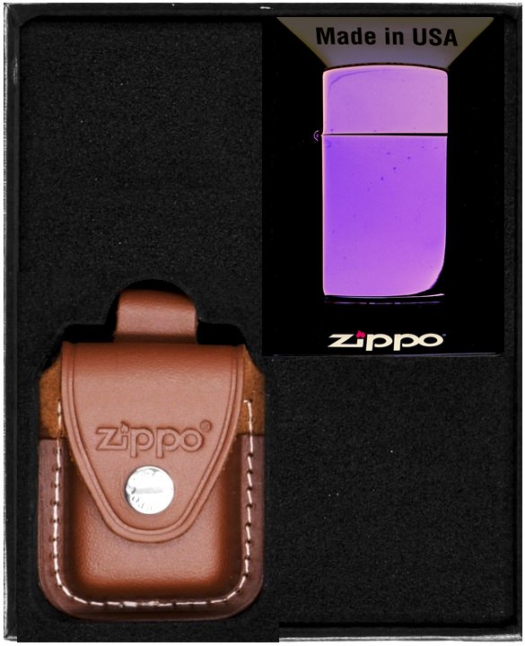 Zestaw ZIPPO Zapalniczka SAPHIRE SLIM HIGH POLISHED Prezentowy No2