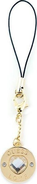 Guess Guess zawieszka GUCPMHGLD Phone Strap Heart Diamond Charm with Rhinestones