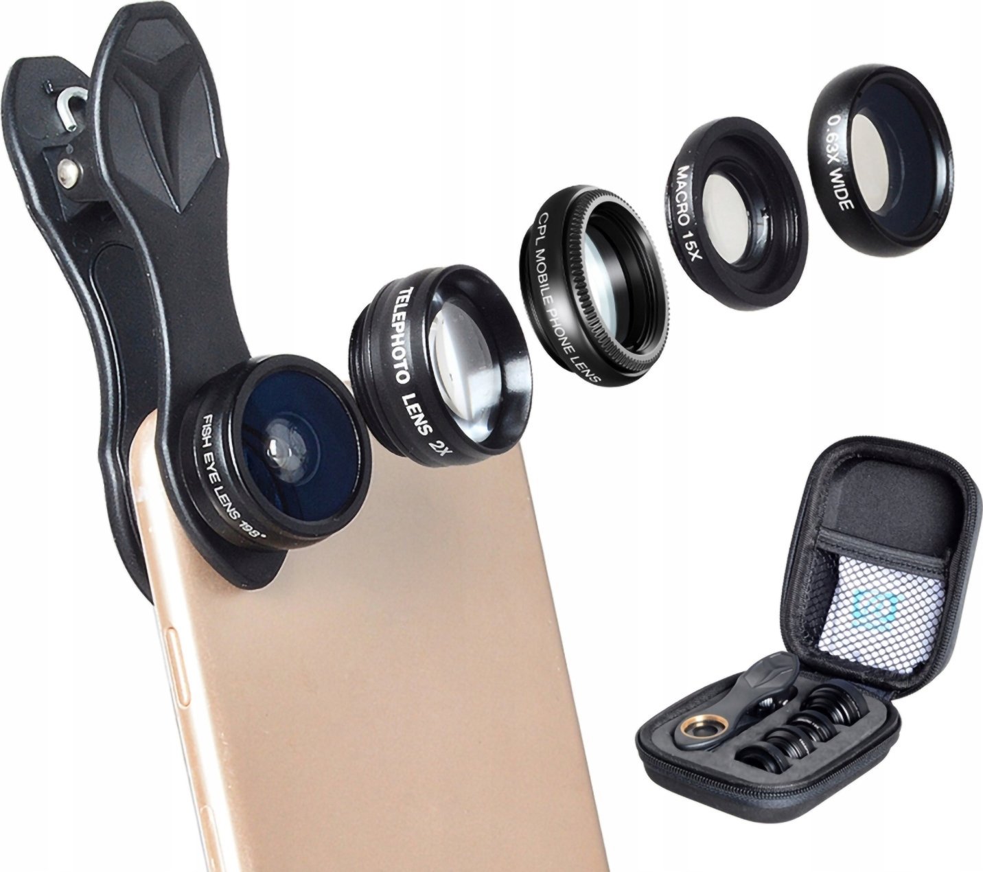 ZESTAW OBIEKTYWÓW DO TELEFONU 8w1 APL-DG5H