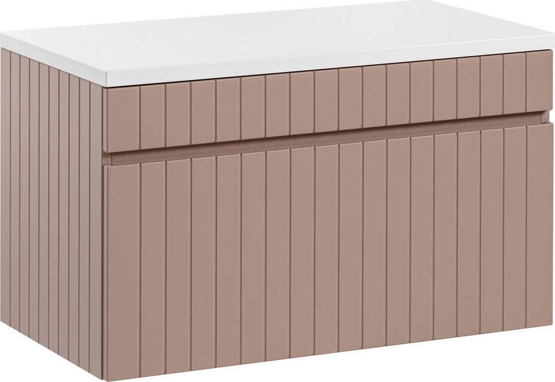 Comad Szafka pod umywalkę, łazienkowa, Iconic, 80x46x46 cm, różowy, mat