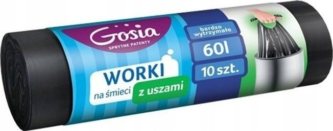 Gosia Worki na śmieci 60 l / 10 szt GOSIA eko z uszami