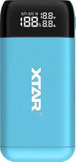Ładowarka Xtar XTAR ŁADOWARKA/POWERBANK DO AKUMULATORÓW CYLINDRYCZNYCH LI-ION 18650/20700/21700 NIEBIESKI PB2S