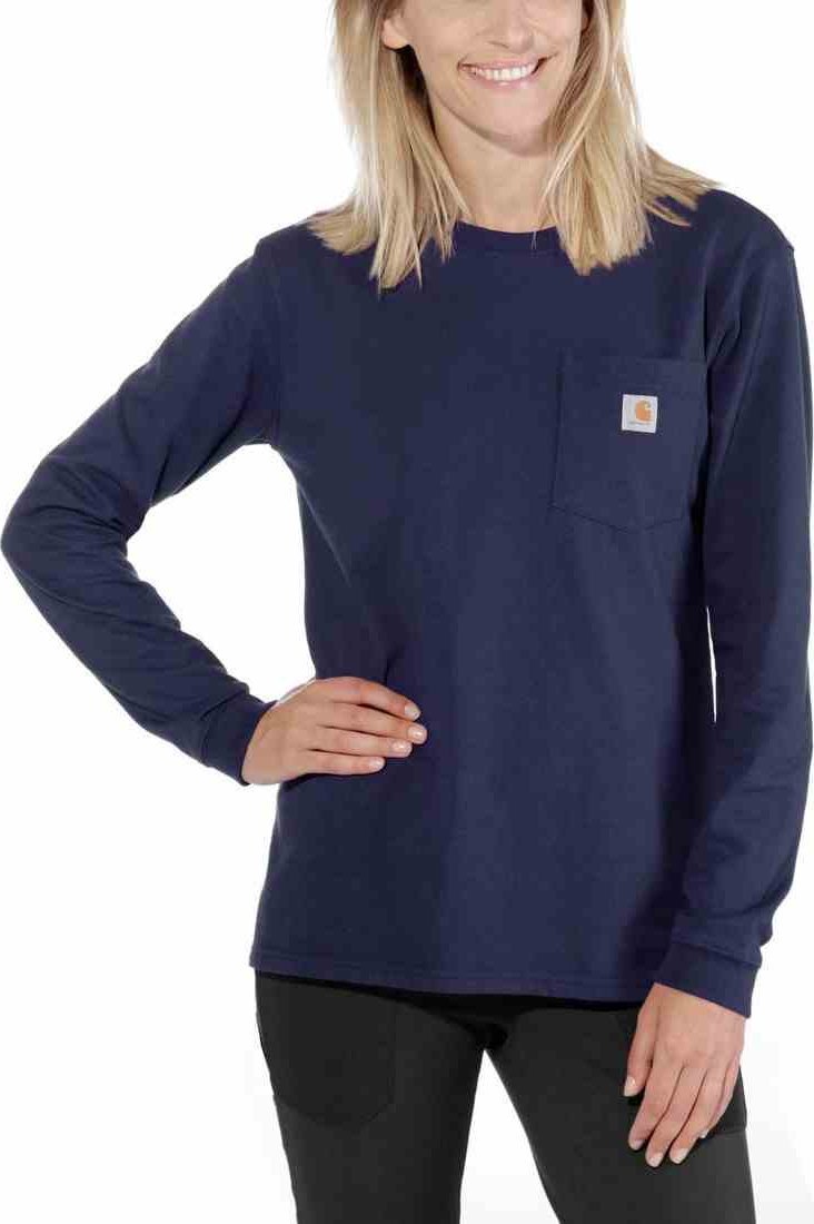 Carhartt Koszulka Carhartt WK126 Workwear Pocket L/S Navy