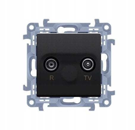 Simon 10 Gniazdo antenowe R-TV przelotowe 10 dB (moduł), 1x wejście: 5-862 MHz czarny mat CAP10.01/49