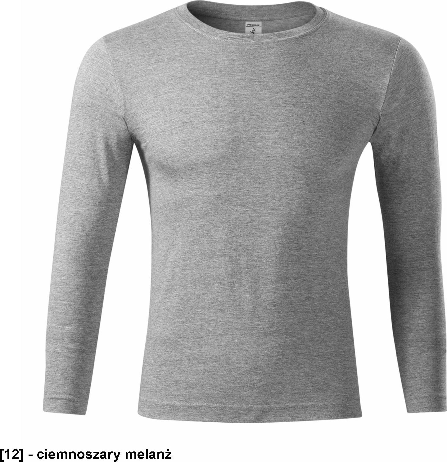 PICCOLIO Progress LS P75 - ADLER - Koszulka unisex, 150 g/m, - ciemnoszary melanż L