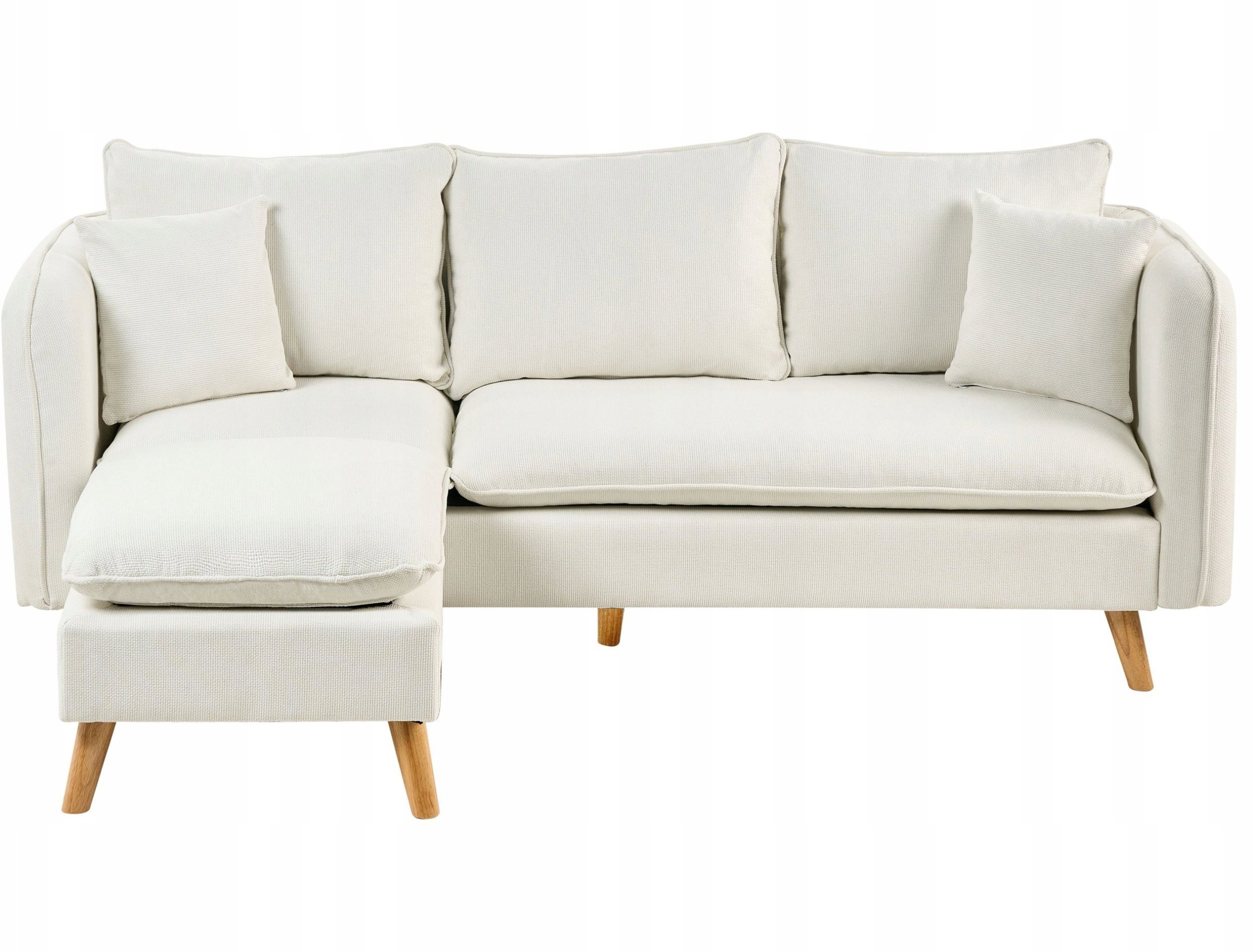 Sofa dla 3 osób DALVIK Biały z otomaną