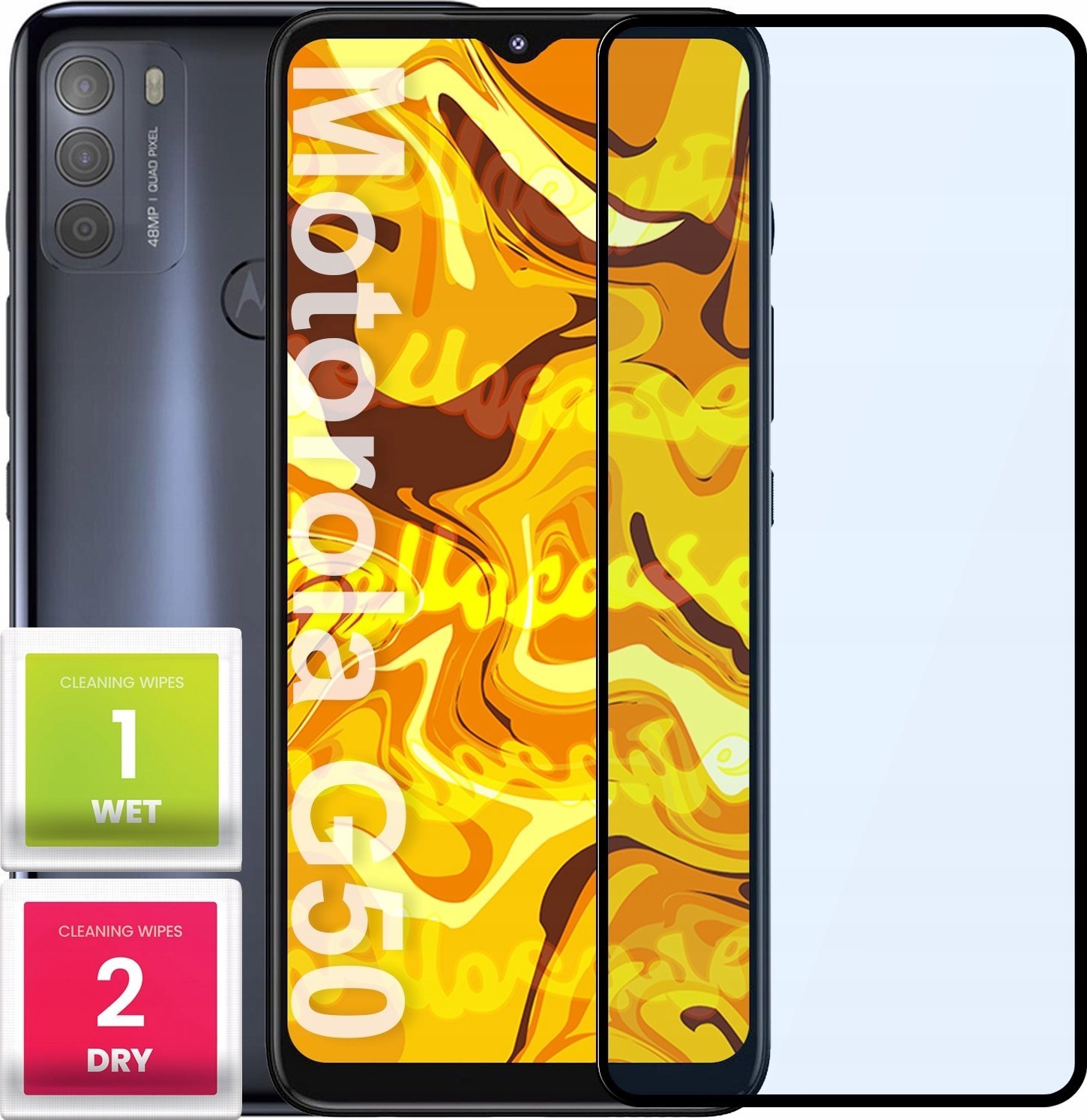 Hello Case SZKŁO HARTOWANE DO MOTOROLA G50 PEŁNE NA CAŁY EKRAN SZKIEŁKO OCHRONNE 5D 9H