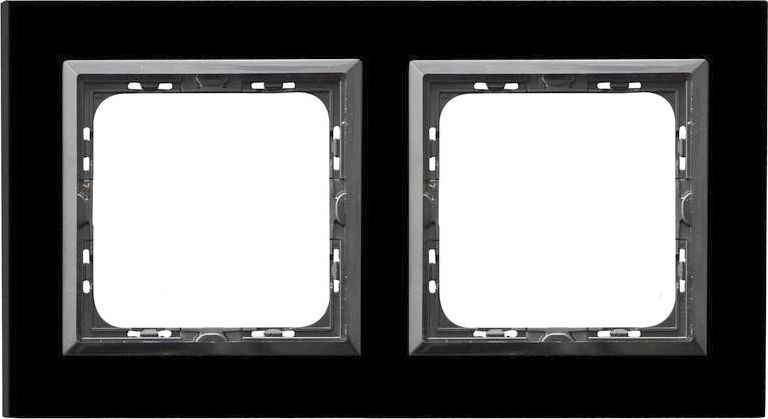 Ospel IMPRESJA Ramka podwójna czarne szkło R-2YGC/32/25