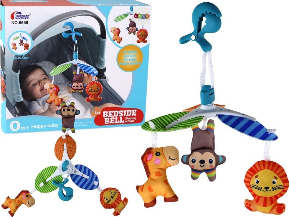 LeanToys Karuzela Łóżeczkowa Klasyczna Dla Dzieci Klips Zwierzątka