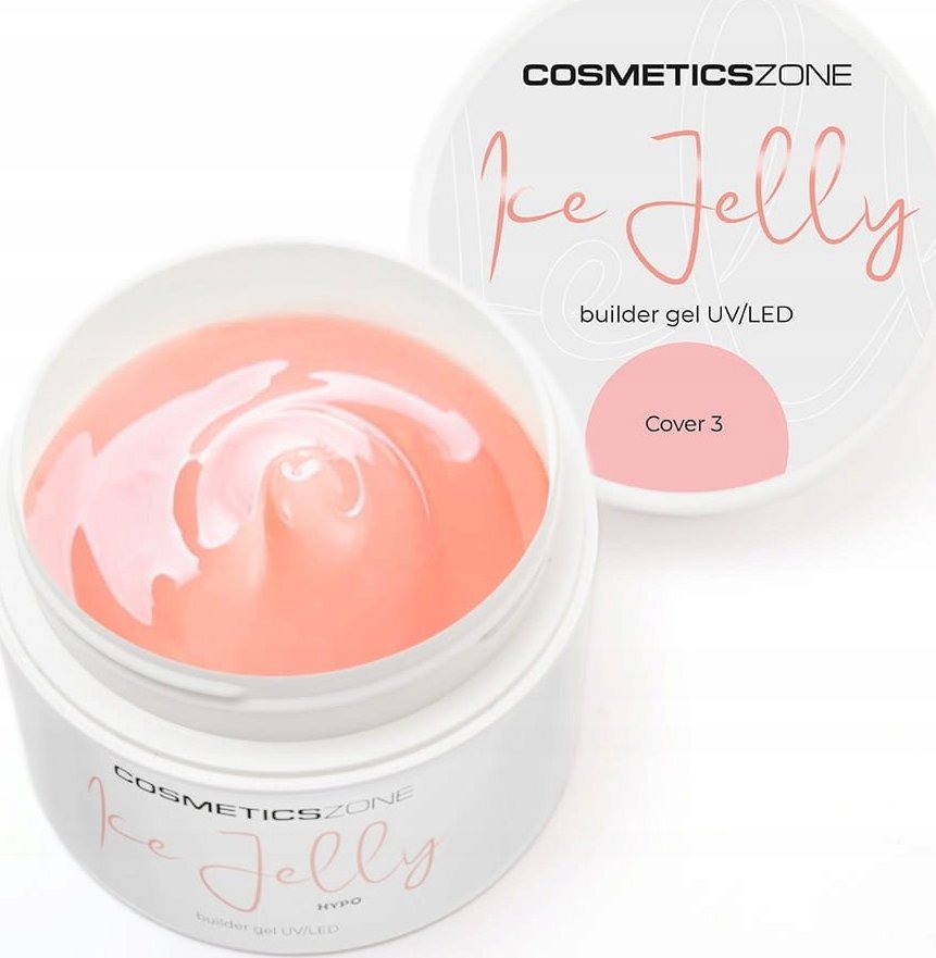 Cosmetics Zone Żel do przedłużania paznokci UV LED galaretka ICE JELLY brzoskwiniowy - Cover 3 - 5ml