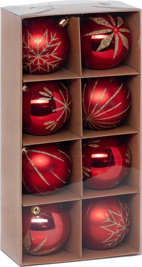 Atmosphera Zestaw bombek ze złotymi zdobieniami, 8 cm