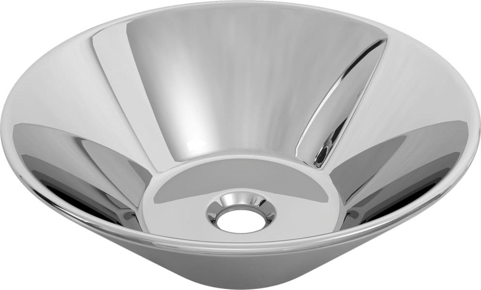 Umywalka vidaXL Umywalka, 42 x 14 cm, ceramiczna, srebrna