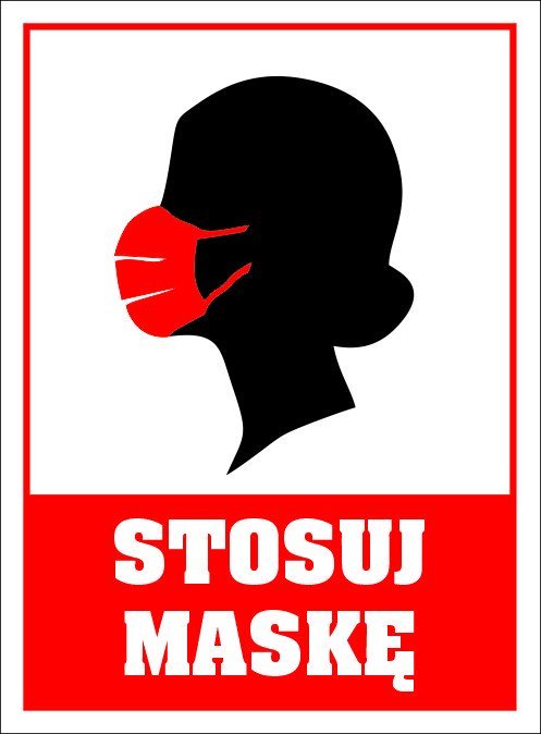 StudioCen Naklejka Stosuj maskę