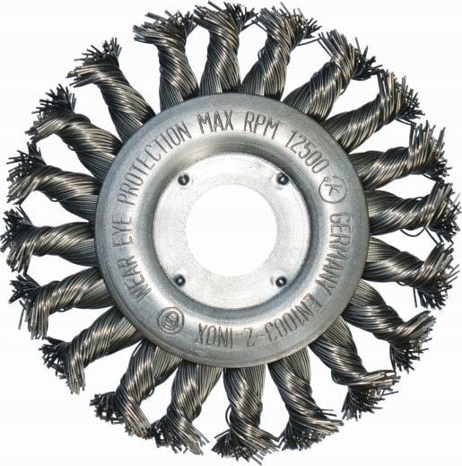 Abraboro Szczotka tarczowa 115 mm/22,2 - drut splatany 0,5 mm INOX