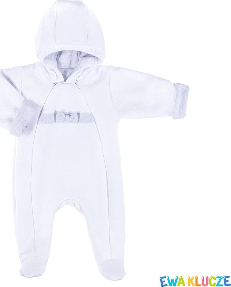 Ewa Klucze PAJAC niemowlęcy wyprawka ELEGANT POD KAP DZ BIAŁY R Ewa Klucze 68