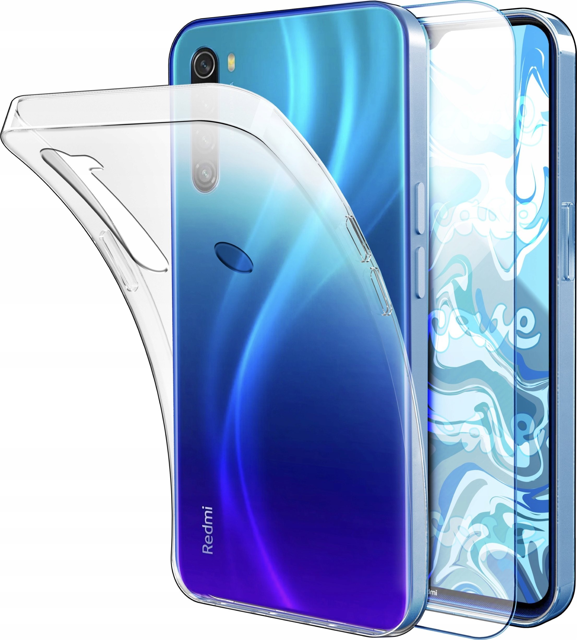 Hello Case ETUI DO XIAOMI REDMI NOTE 8 OBUDOWA CASE SILIKON SLIM POKROWIEC SZKŁO 9H