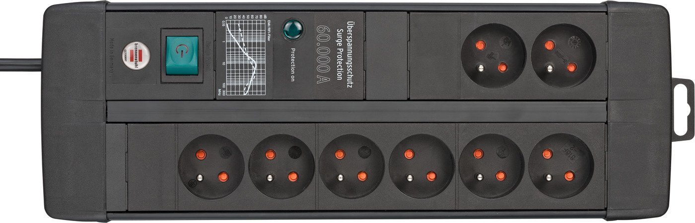 Listwa zasilająca Brennenstuhl Premium-Line Duo przeciwprzepięciowa 8 gniazd 3 m czarna (002181990000)
