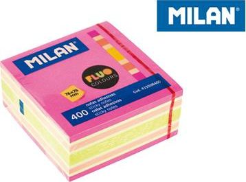 Milan Karteczki Milan samoprzylepne 76x76 fluo mix kostka