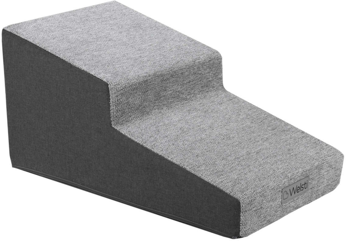 Schody dla psa Welsti 30 cm 2 pochylne stopnie ciemne szare do 60 kg