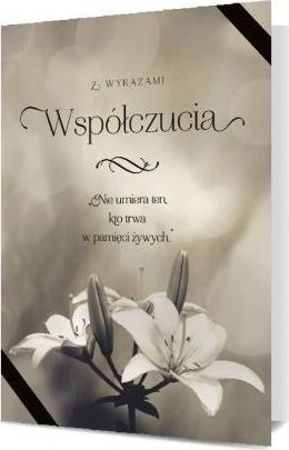 Pan Dragon Karnet B6 Kondolencje - lilie K.B6-1888