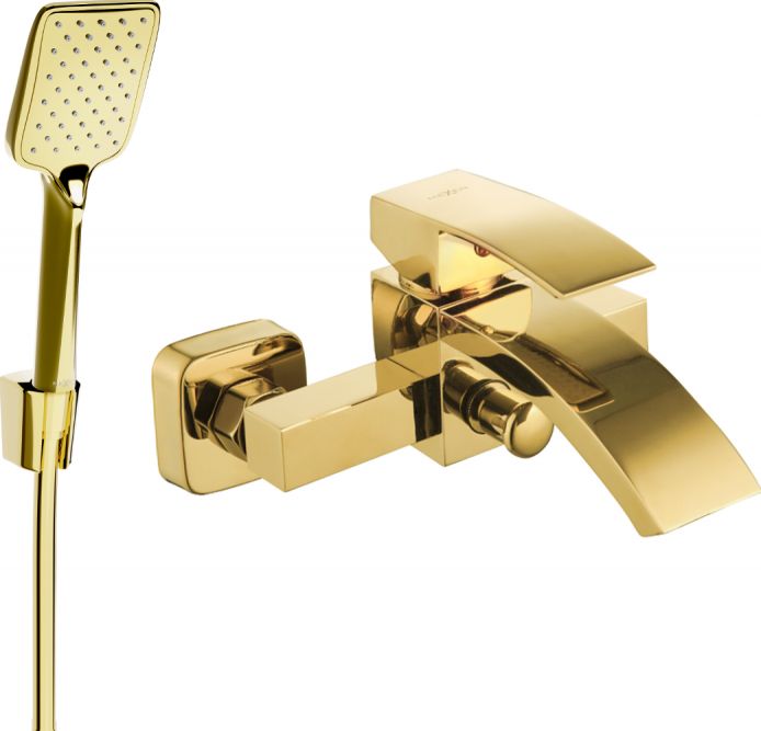 Mexen Mexen Libra R62 bateria wannowa z zestawem prysznicowym, złota - 74513R62-50