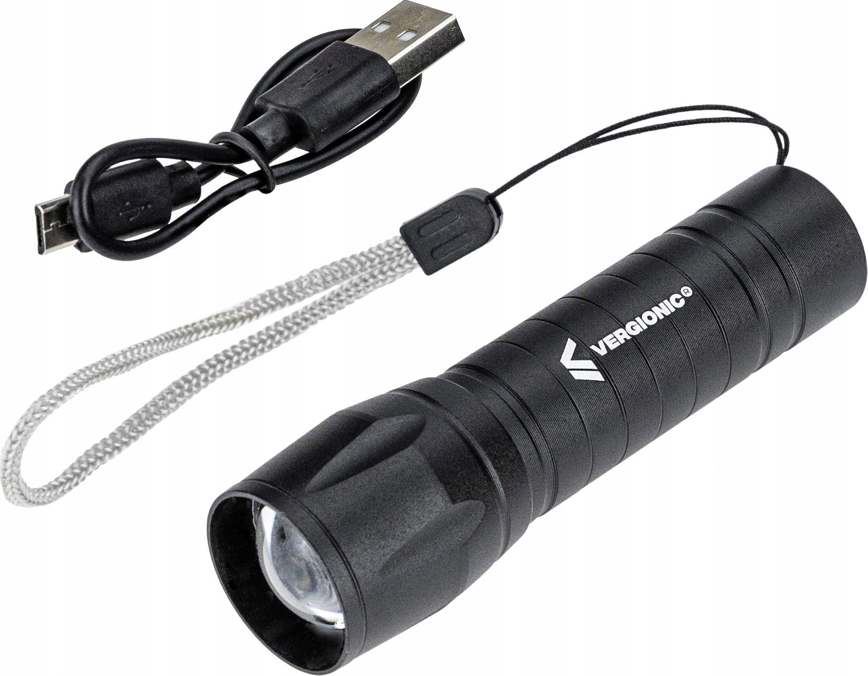 Latarka VERGIONIC LATARKA TAKTYCZNA LED ZOOM REFLEKTOR COB AKUMULATOROWA USB