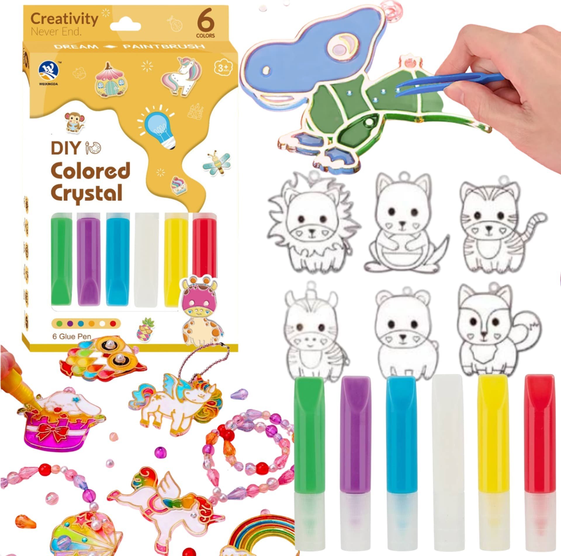 ProNice ZESTAW ARTYSTYCZNY KREATYWNY DO MALOWANIA SZABLONY WZORY ZAWIESZKI NAUKA