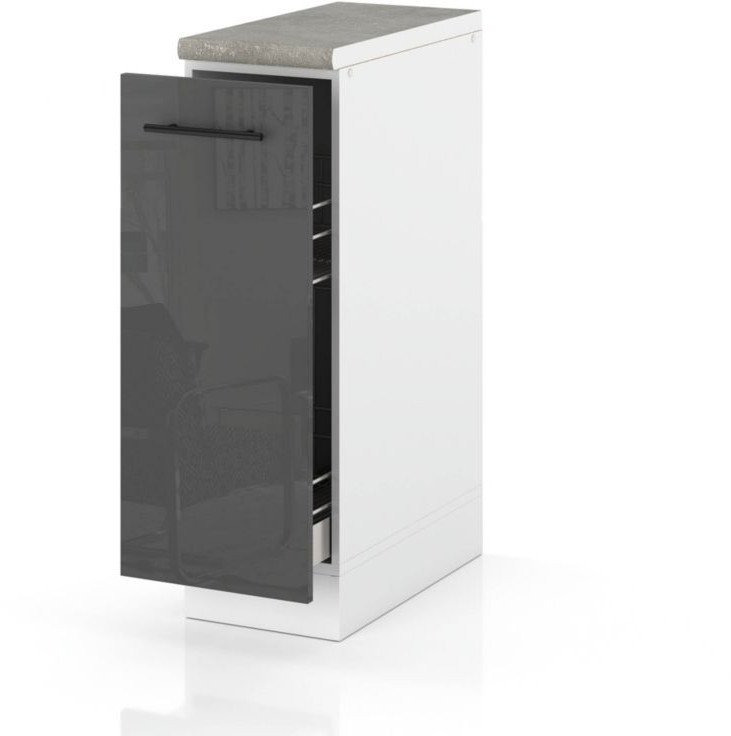 Szafka Kuchenna Stojąca Z Blatem Szafka Cargo 20cm Spremium Szary Połysk